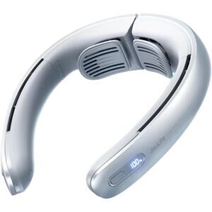 JISULIFE 100 Speeds Portable Neck Fan Bladeless Wearable Cooling Fan 5000mAh LED